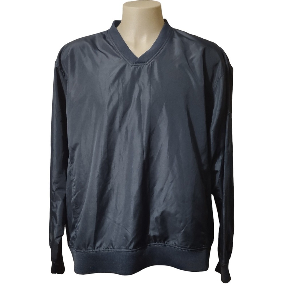 Acuity Windbreaker Men's XL Golf Pullover V-Neck Lightweight Pockets Navy Blue
